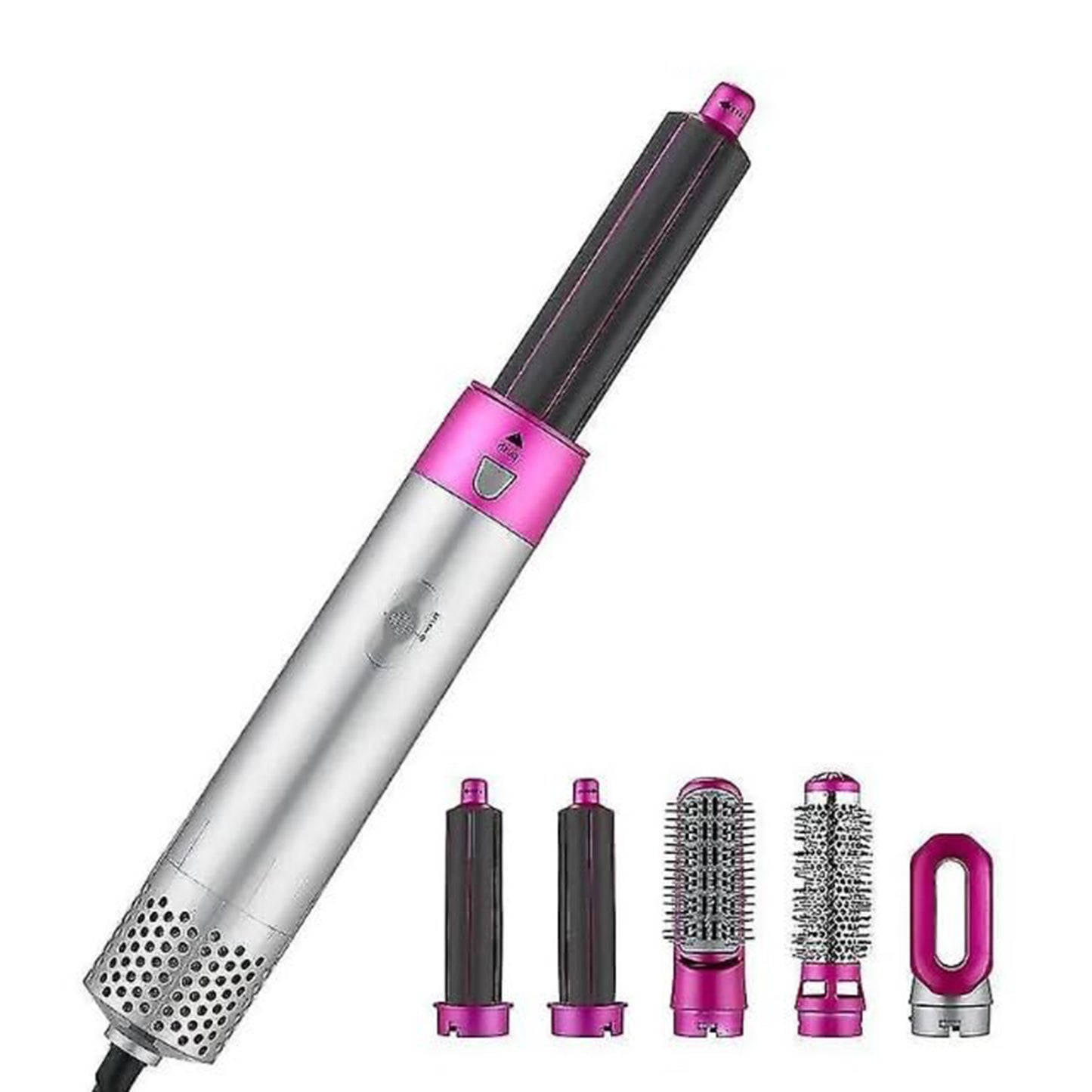 5-in-1 Professional Hot Air Brush: Hair Dryer, Volumizer, Curler, Straightener & Scalp Massager for Women's Hair Styling