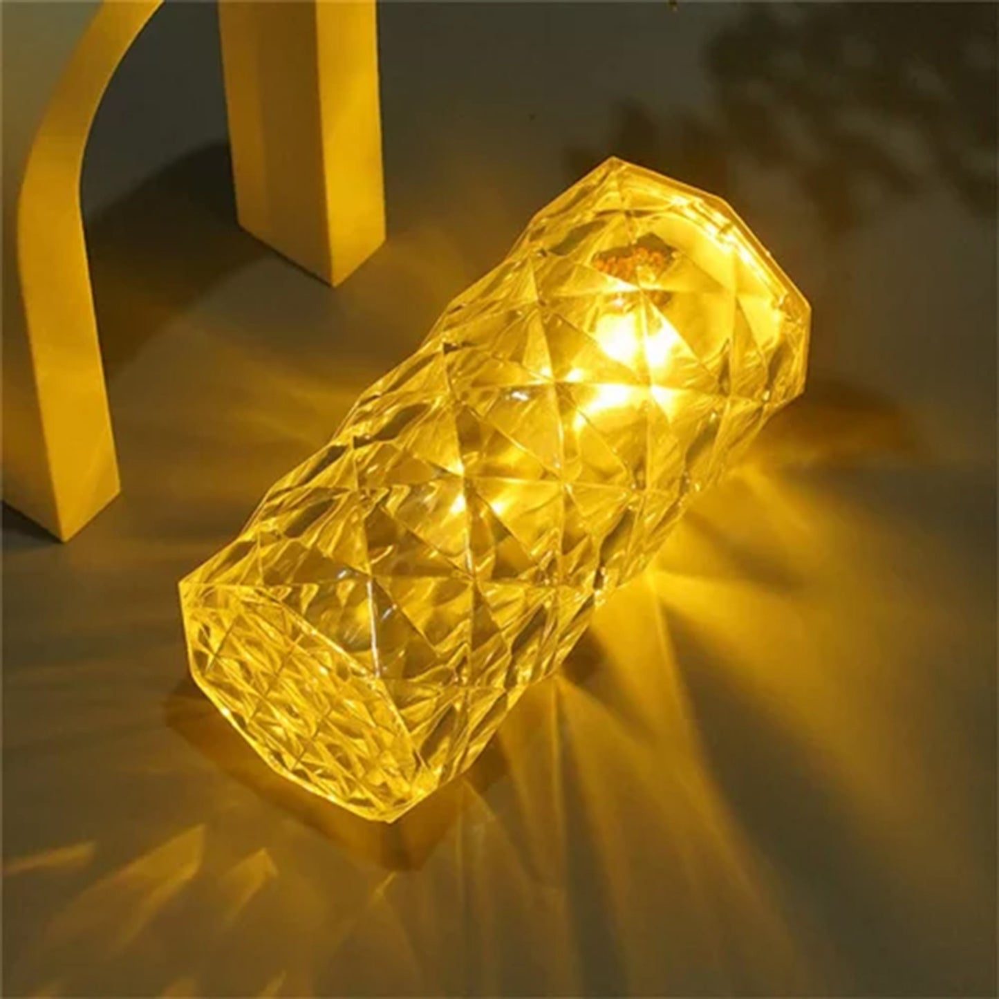 Crystal Diamond Rose Lamp: 16-Color Changing LED Table Lamp with Remote & Touch Control | USB Rechargeable Fancy Home Decor & Gift Light