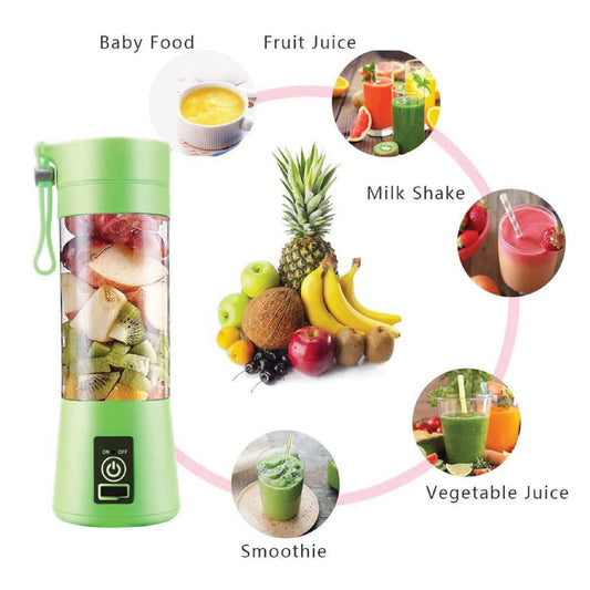 USB Chargeable Juicer Blender 6 Blades 380ml – Portable Juicer Cup & Smoothie Maker