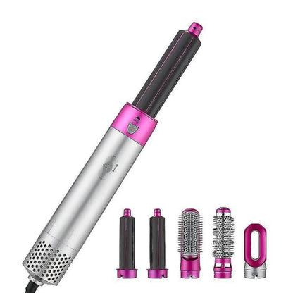 5-in-1 Professional Hot Air Brush: Hair Dryer, Volumizer, Curler, Straightener & Scalp Massager for Women's Hair Styling