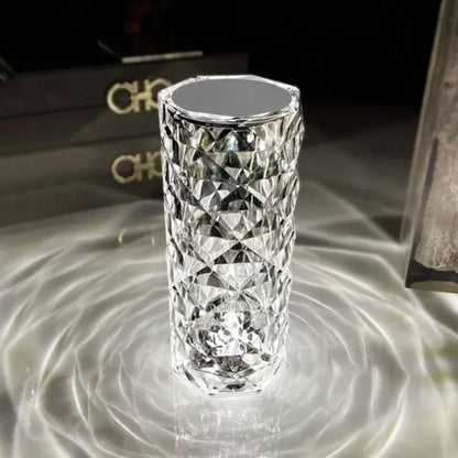 Crystal Diamond Rose Lamp: 16-Color Changing LED Table Lamp with Remote & Touch Control | USB Rechargeable Fancy Home Decor & Gift Light