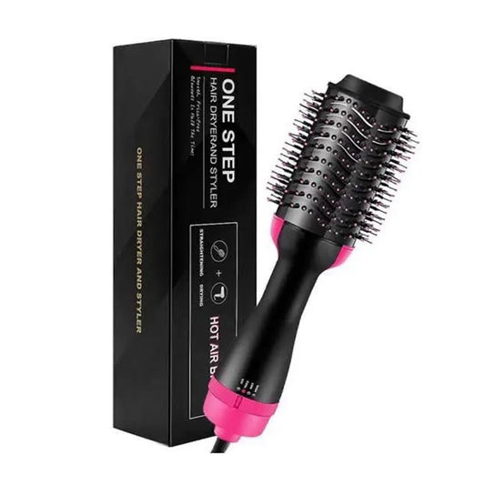 3-in-1 Professional Hot Air Brush: Hair Dryer, Curler & Straightener for Women - One Step Styling Tool