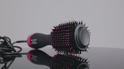 3-in-1 Professional Hot Air Brush: Hair Dryer, Curler & Straightener for Women - One Step Styling Tool